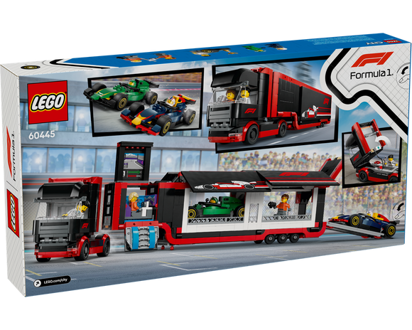 LEGO® F1® Truck with RB20 & AMR24 F1® Cars 60445
