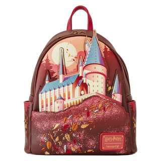 Loungefly™ Harry Potter - Hogwarts Fall Leaves 10" Faux Leather Mini Backpack