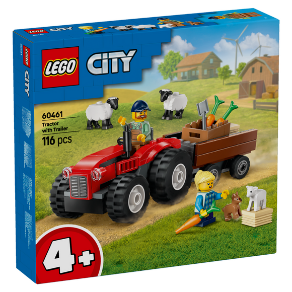 LEGO® Red Farm Tractor with Trailer & Sheep 60461