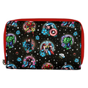 Loungefly™ Marvel - Avengers Floral Tattoo 4” Faux Leather Zip-Around Wallet Purse