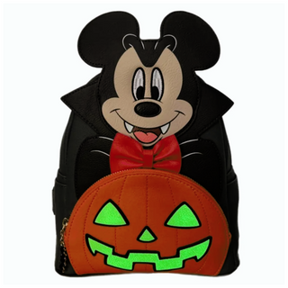 Loungefly™ Disney - Mickey Vampire Pumpkin Glow in the Dark 10” Faux Leather Mini Backpack