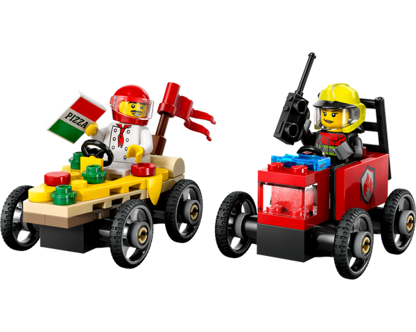 LEGO® Pizza vs. Fire Truck Race Car Pack 60458