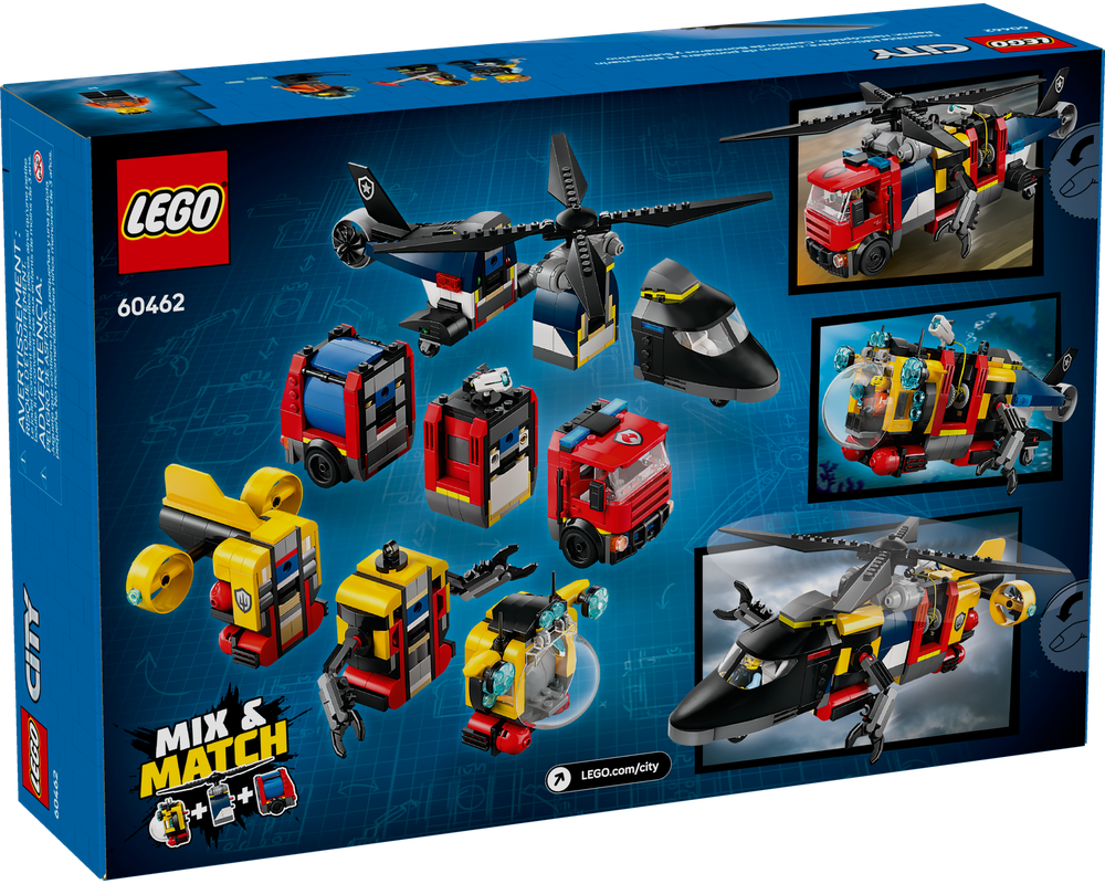 LEGO® Helicopter, Fire Truck & Submarine Remix 60462