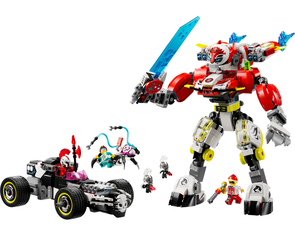 LEGO® Cooper's Tiger Mech & Zero's Hot Rod Car 71497