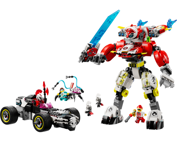 LEGO® Cooper's Tiger Mech & Zero's Hot Rod Car 71497