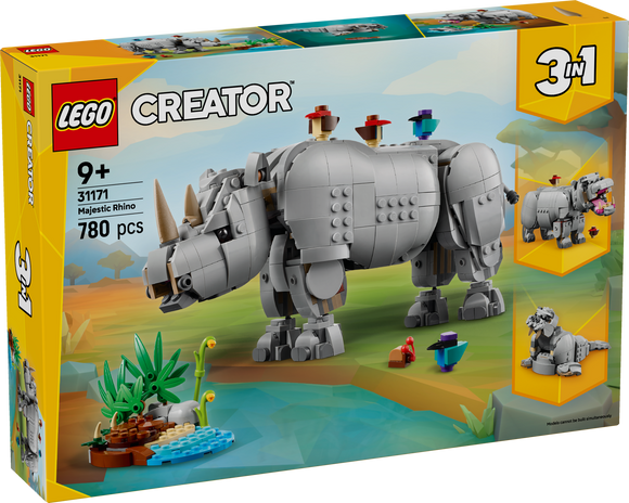 LEGO® Wild Animals: Majestic Rhino with Birds 31171