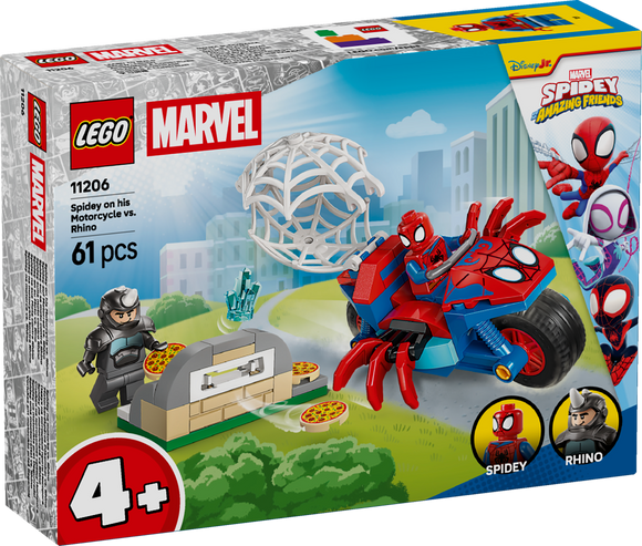 LEGO® Spidey on his Motorcycle vs. Rhino 11206