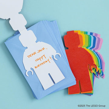 LEGO® Minifigure Notecards: 12 Shaped Notecards with Envelopes - 0