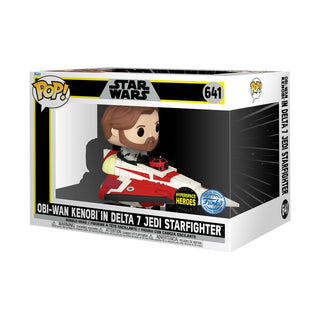 Star Wars: The Clone Wars - Obi-Wan Kenobi in Delta-7 Jedi Starfighter Pop! Rides Vinyl Figure #641
