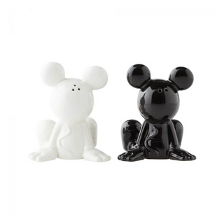 Salt And Pepper Shaker Set - Black And White Mickey