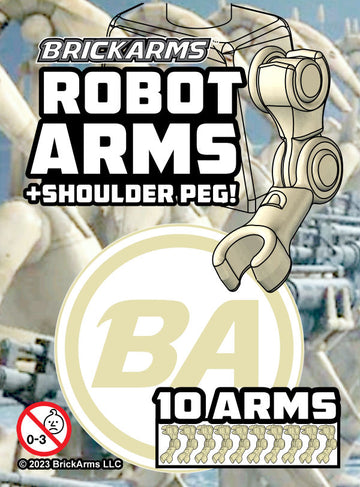 BA Robot Arms with Shoulder Peg (10 Arms) - Tan