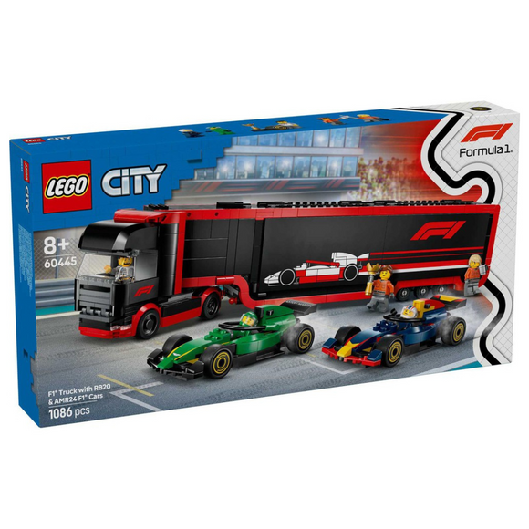 LEGO® F1® Truck with RB20 & AMR24 F1® Cars 60445