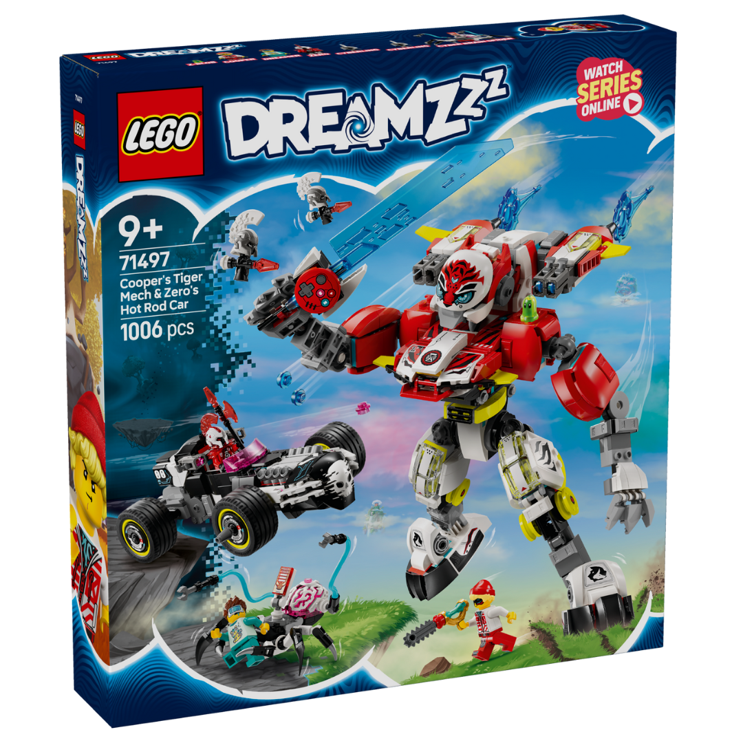 LEGO® Cooper's Tiger Mech & Zero's Hot Rod Car 71497