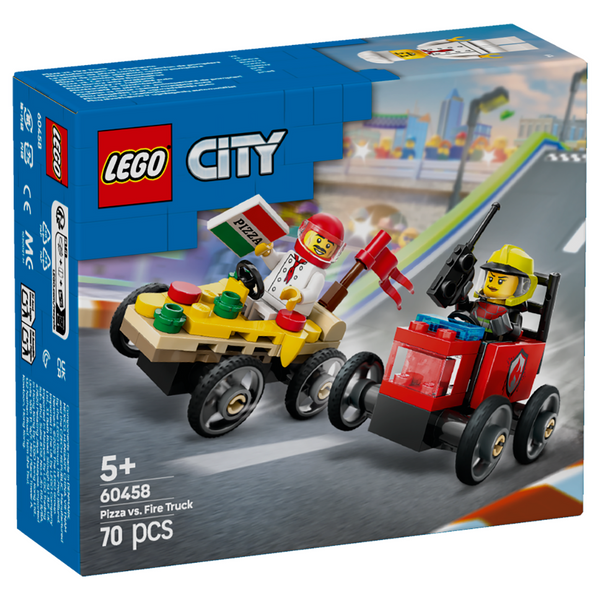 LEGO® Pizza vs. Fire Truck Race Car Pack 60458