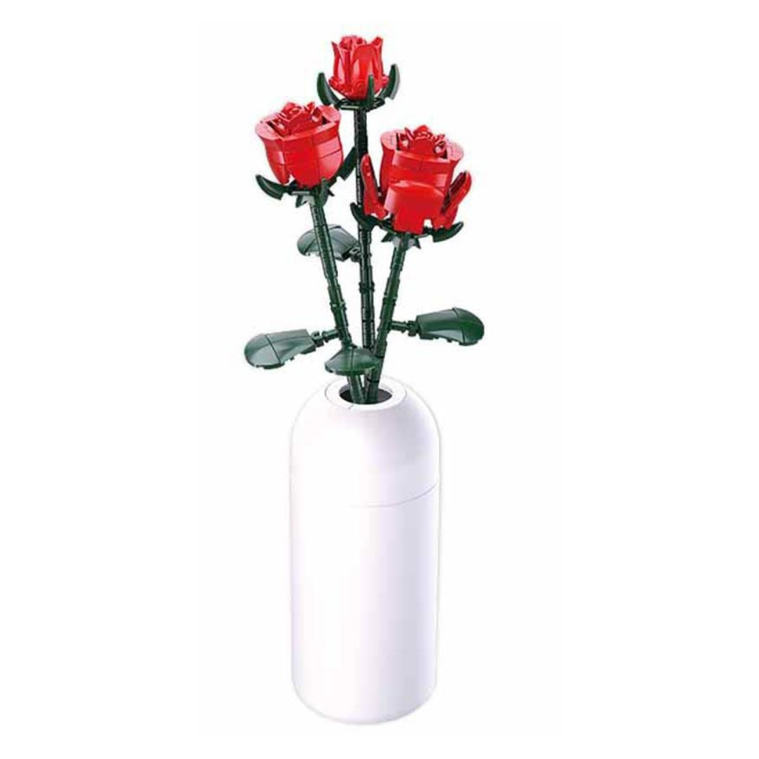 Sluban Red Rose with Vase - 0