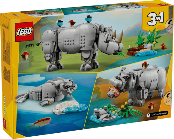 LEGO® Wild Animals: Majestic Rhino with Birds 31171