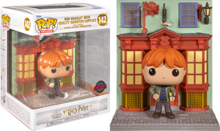 Harry Potter - Ron Weasley with Quality Quidditch Supplies Diagon Alley Diorama Deluxe Pop! Vinyl Figure #142