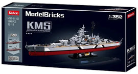 Sluban Model Bricks Bismarck Battleship 2 in 1