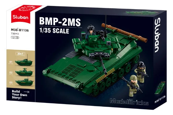 Sluban Model Bricks 1:35 BMP Infantry Fighting tank IFV 3 in 1