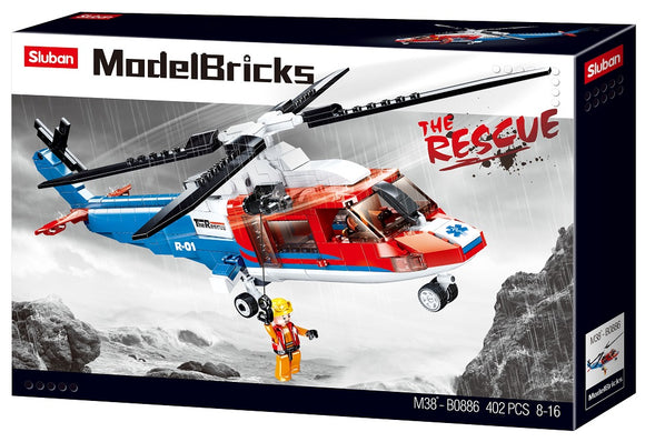 Sluban Model Bricks US NAVY Marine Rescue Helicopter