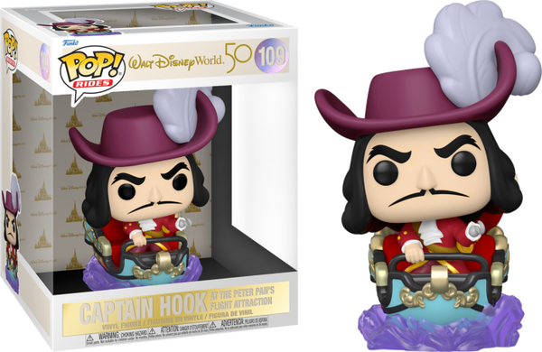 Walt Disney World - Captain Hook on Peter Pan’s Flight Attraction 50th Anniversary Pop! Rides Vinyl #109