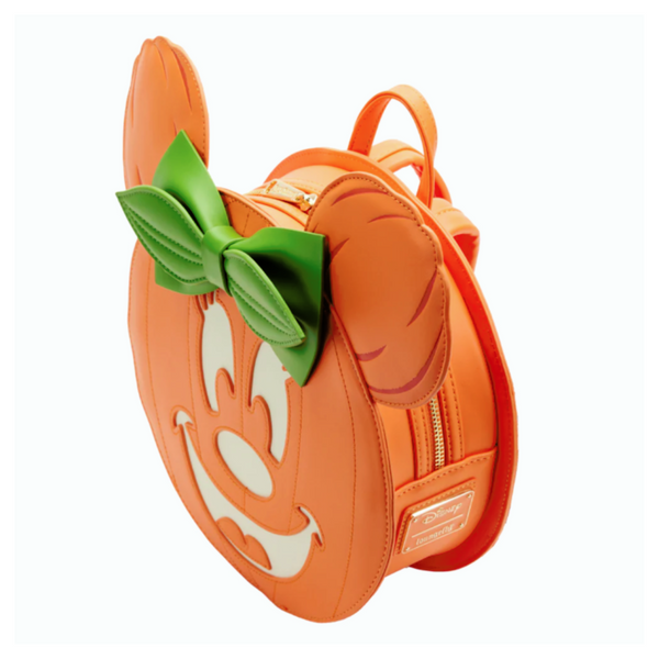 Loungefly™ Disney - Minnie Mouse Pumpkin Glow in the Dark 10” Faux Leather Mini Backpack