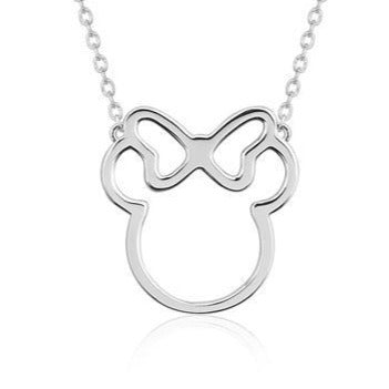 Minnie Mouse Precious Metal Outline Necklace