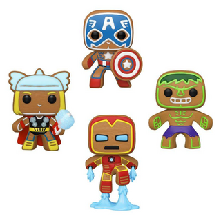 Marvel: Holiday - Gingerbread Captain America, Iron Man, Thor & Hulk Glow in the Dark Pop! Vinyl Figure 4-Pack