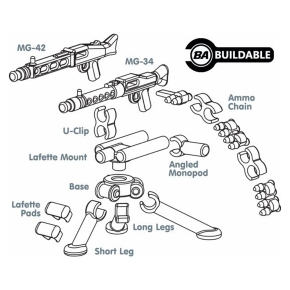 BA German Tripod w/MG-34 & MG-42